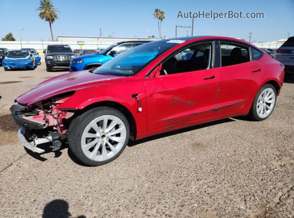 5YJ3E1EA1NF303934 2022 TESLA MODEL Red 