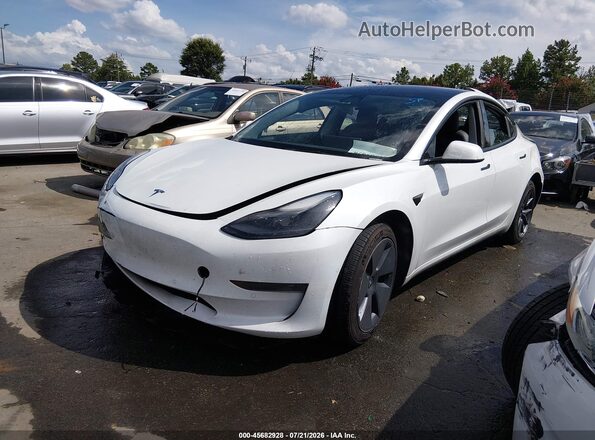 5YJ3E1EA1NF320264 2022 TESLA MODEL 3 White წინა მარცხენა ხედი სამი მეოთხედიდან
