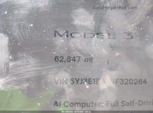 5YJ3E1EA1NF320264 2022 TESLA MODEL 3 White 