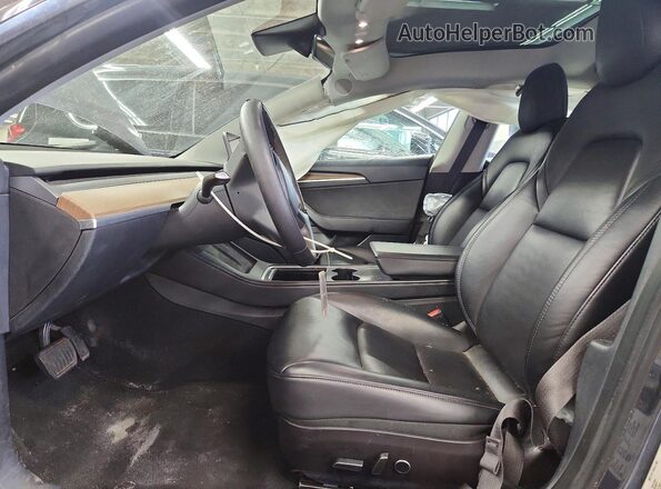 5YJ3E1EA1NF369075 2022 TESLA MODEL Gray წინა სალონის ხედი