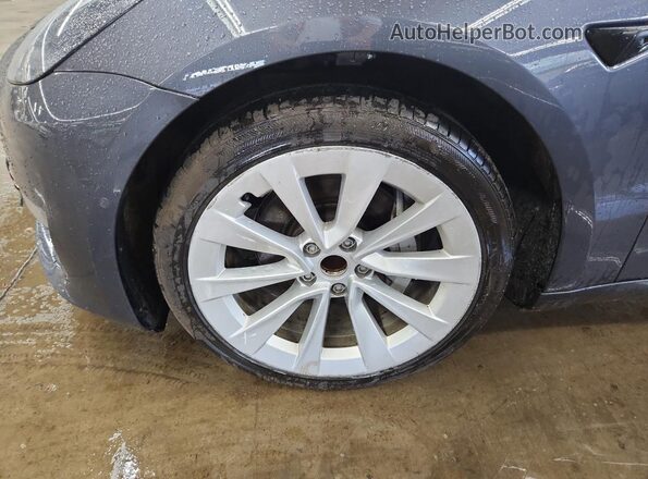 5YJ3E1EA1NF369075 2022 TESLA MODEL Gray VIN კოდის სტიკერის ხედი