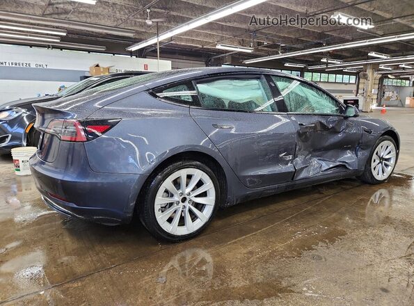 5YJ3E1EA1NF369075 2022 TESLA MODEL Gray უკანა მარჯვენა