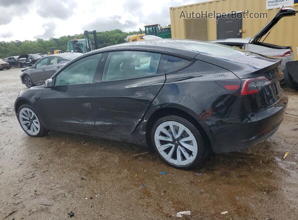 5YJ3E1EA1NF369643 2022 TESLA MODEL Black Rear left