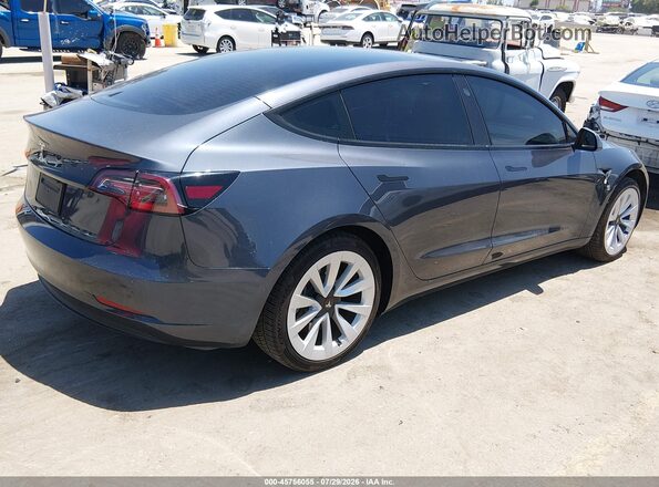 5YJ3E1EA1NF373840 2022 TESLA MODEL 3 Gray Tył prawy