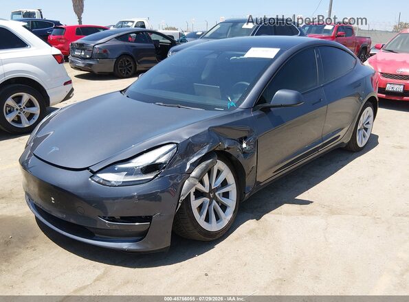 5YJ3E1EA1NF373840 2022 TESLA MODEL 3 Gray Przód lewy
