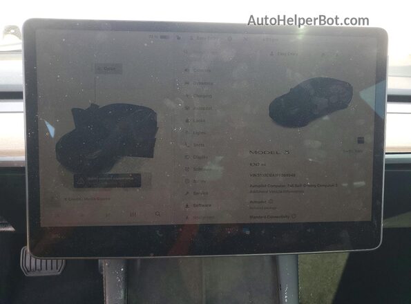 5YJ3E1EA1PF559848 2023 TESLA MODEL White Вид щитка приладів