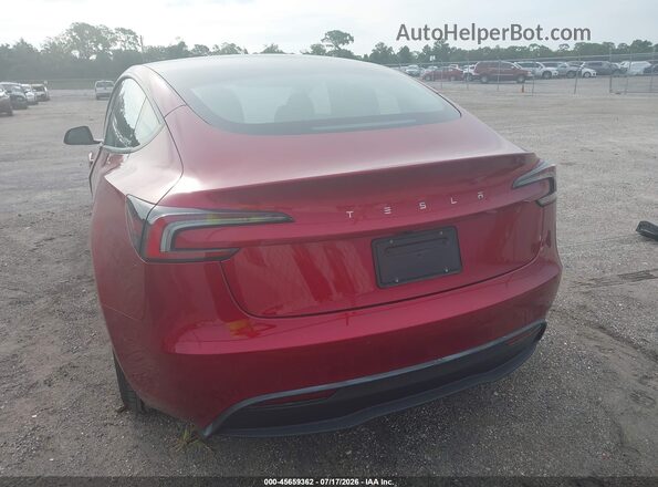5YJ3E1EA1SF040405 2025 TESLA MODEL 3 Burgundy 
