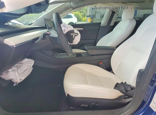 5YJ3E1EA2NF205186 2022 TESLA MODEL Blue Vista interior delantera