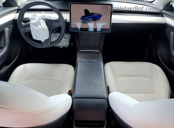 5YJ3E1EA2NF205186 2022 TESLA MODEL Blue Vista del salpicadero