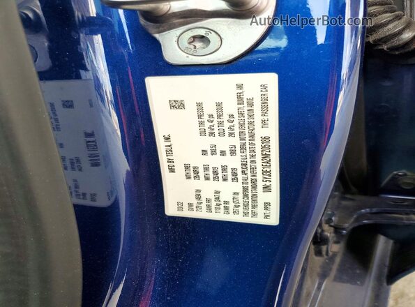 5YJ3E1EA2NF205186 2022 TESLA MODEL Blue Vista del compartimento del motor