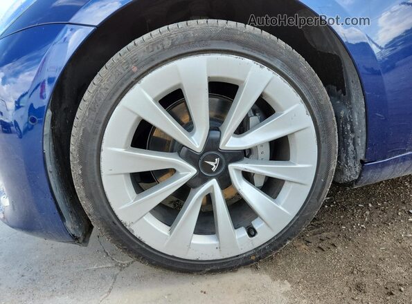 5YJ3E1EA2NF289901 2022 TESLA MODEL Blue VIN sticker view