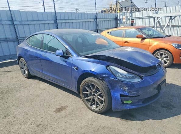 5YJ3E1EA2NF294922 2022 TESLA MODEL Blue Delantero derecho