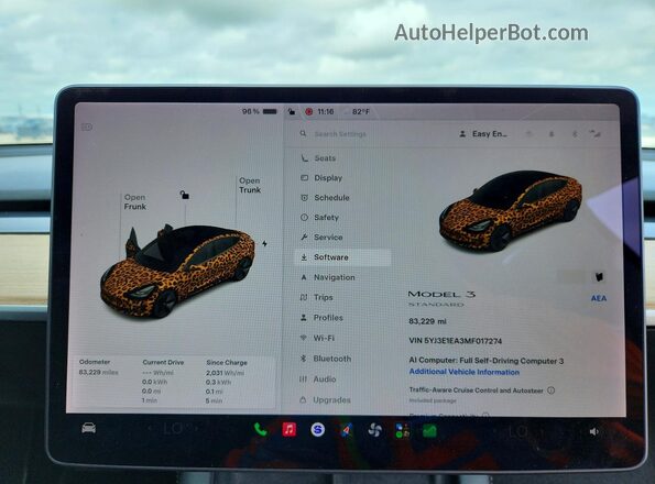 5YJ3E1EA3MF017274 2021 TESLA MODEL White ხელსაწყოთა პანელის ხედი