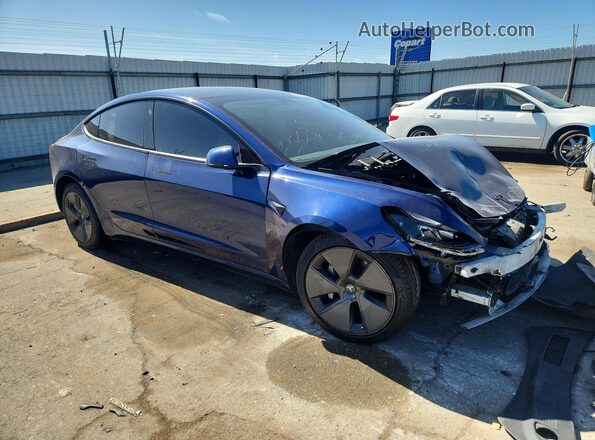 5YJ3E1EA3MF919536 2021 TESLA MODEL Blue Delantero derecho