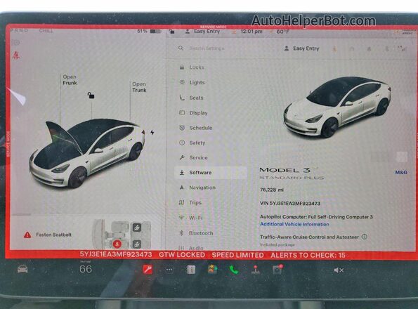 5YJ3E1EA3MF923473 2021 TESLA MODEL Белый Вид щитка приборов