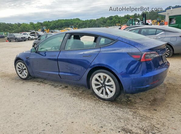 5YJ3E1EA3NF287848 2022 TESLA MODEL Blue Հետևի ձախ