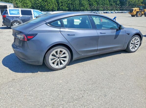 5YJ3E1EA3NF304695 2022 TESLA MODEL Серый Задняя правая четверть