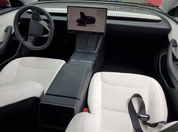 5YJ3E1EA3SF975294 2025 TESLA MODEL Red Dashboard view