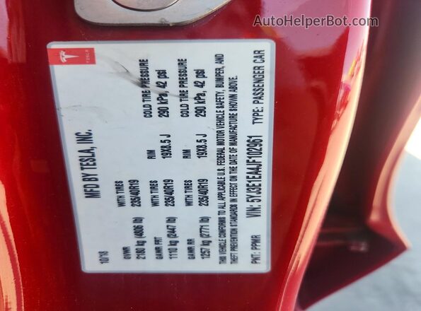 5YJ3E1EA4JF102961 2018 TESLA MODEL Red Вид підкапотного простору