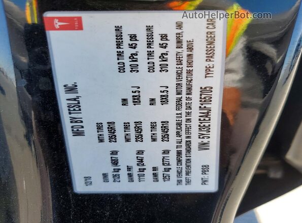 5YJ3E1EA4JF165705 2018 TESLA MODEL Black Вид підкапотного простору