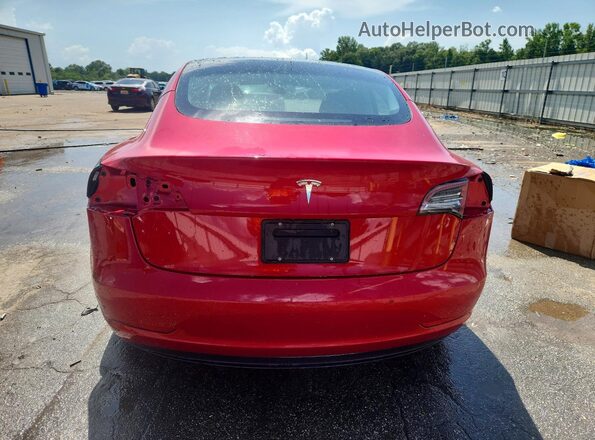 5YJ3E1EA4NF298342 2022 TESLA MODEL Red Вид ззаду
