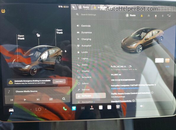 5YJ3E1EA5MF858819 2021 TESLA MODEL Белый Вид щитка приборов