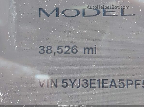 5YJ3E1EA5PF563837 2023 TESLA MODEL 3 White Вид задніх сидінь