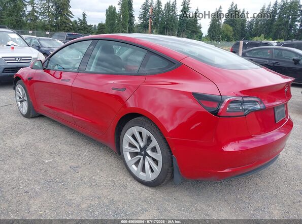 5YJ3E1EA6NF359304 2022 TESLA MODEL 3 Red Trasero izquierdo