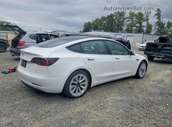 5YJ3E1EA7MF070320 2021 TESLA MODEL White Задня права чверть
