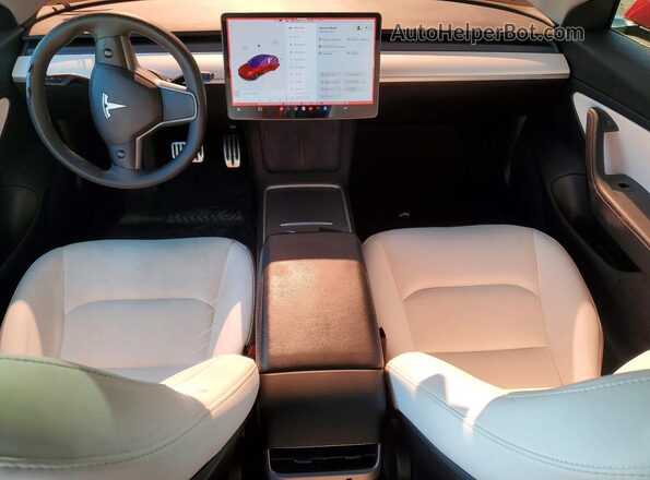 5YJ3E1EA7MF920513 2021 TESLA MODEL Red Առջևի վահանակի տեսք
