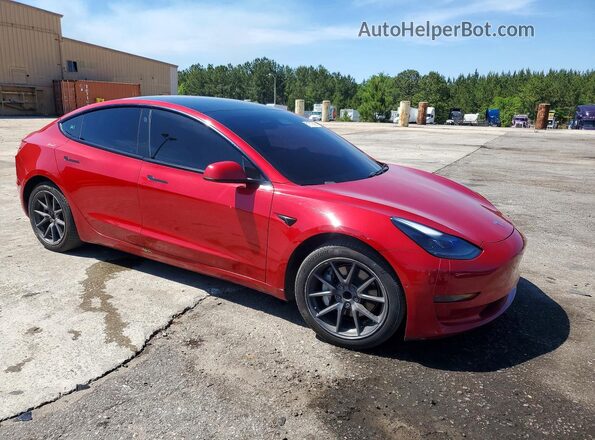 5YJ3E1EA7MF920513 2021 TESLA MODEL Red Առջևի աջ