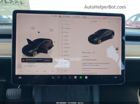 5YJ3E1EA7NF189258 2022 TESLA MODEL 3 Black უკანა სავარძლების ხედი