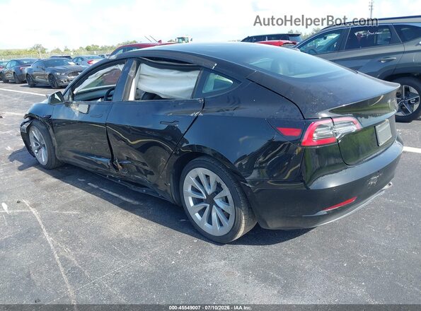 5YJ3E1EA7NF189258 2022 TESLA MODEL 3 Black უკანა მარცხენა