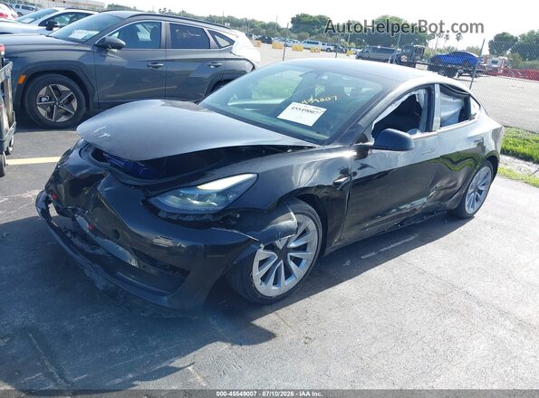 5YJ3E1EA7NF189258 2022 TESLA MODEL 3 Black წინა მარცხენა ხედი სამი მეოთხედიდან