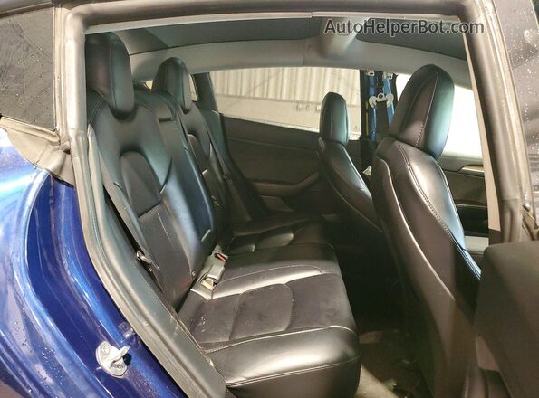 5YJ3E1EA7NF189664 2022 TESLA MODEL Blue უკანა სავარძლების ხედი