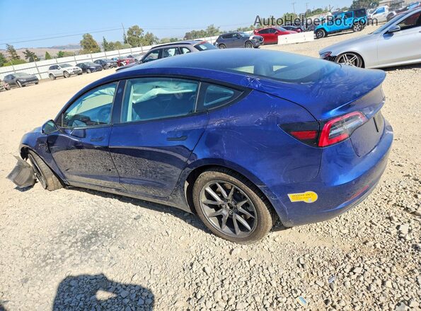 5YJ3E1EA7NF316879 2022 TESLA MODEL Blue Հետևի ձախ
