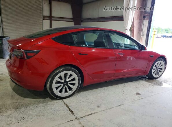 5YJ3E1EA7NF368626 2022 TESLA MODEL Red უკანა მარჯვენა