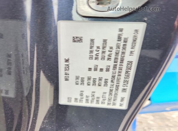 5YJ3E1EA7PF503350 2023 TESLA MODEL Blue Շարժիչի բաժամունքի տեսք
