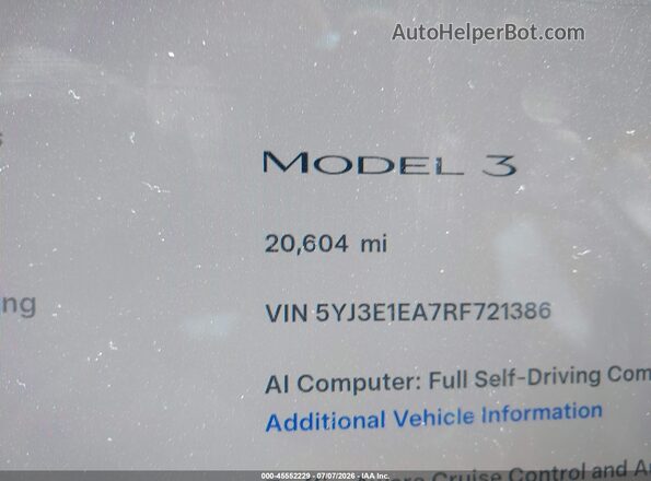 5YJ3E1EA7RF721386 2024 TESLA MODEL 3 Серый 