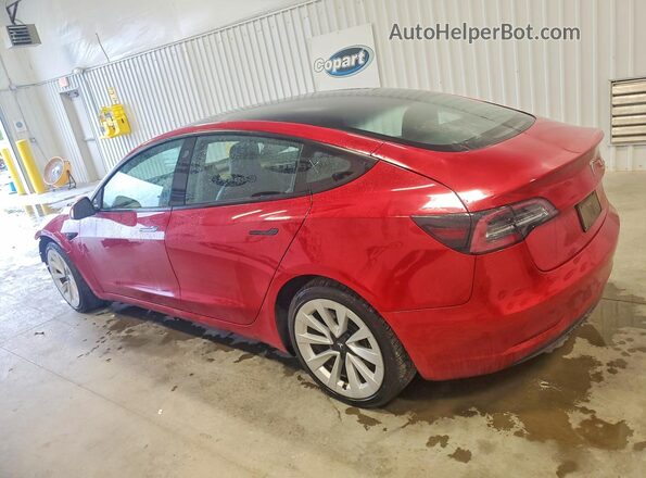5YJ3E1EA8NF290387 2022 TESLA MODEL Red Trasero izquierdo