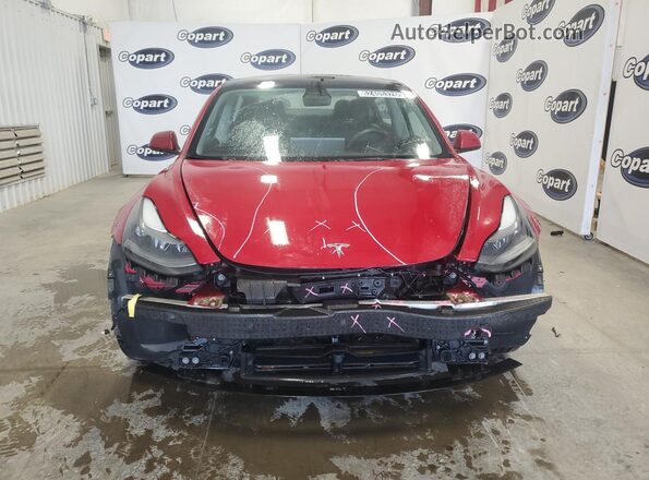 5YJ3E1EA8NF290387 2022 TESLA MODEL Red Vista de la etiqueta del VIN