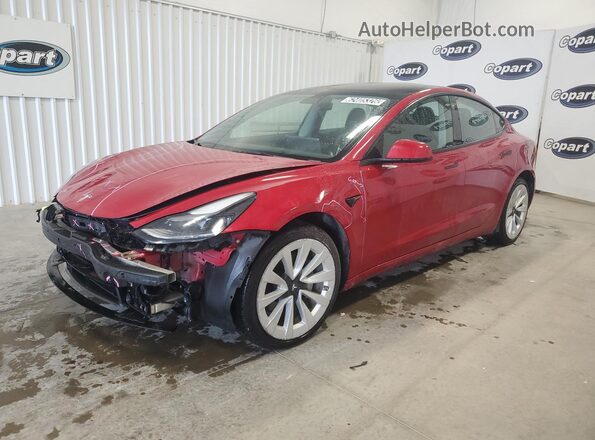 5YJ3E1EA8NF290387 2022 TESLA MODEL Red 