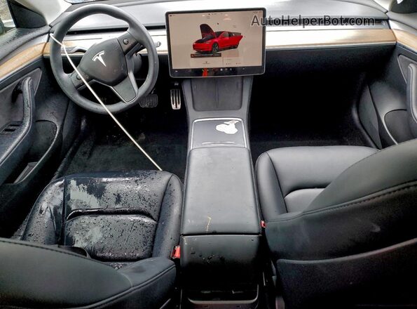 5YJ3E1EA8NF320665 2022 TESLA MODEL Gray Առջևի վահանակի տեսք