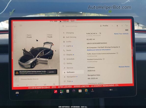 5YJ3E1EA8RF843643 2024 TESLA MODEL 3 Серый Вид задних сидений