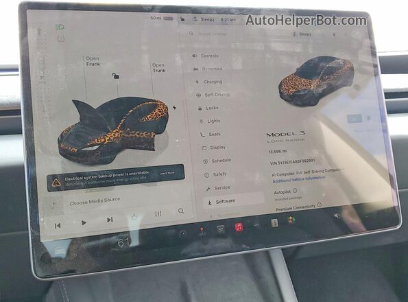 5YJ3E1EA8SF082991 2025 TESLA MODEL Charcoal Widok zestawu wskaźników