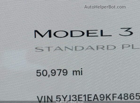 5YJ3E1EA9KF486575 2019 TESLA MODEL 3 Blue Սալոնի 360 աստիճան տեսք