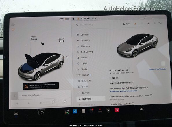5YJ3E1EA9MF088592 2021 TESLA MODEL 3 White Widok tylnych siedzeń