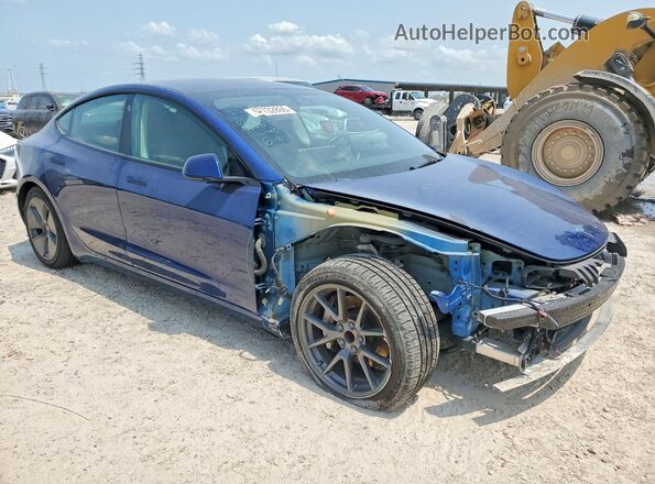 5YJ3E1EA9MF097034 2021 TESLA MODEL Blue Delantero derecho