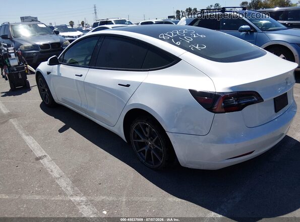 5YJ3E1EA9NF309299 2022 TESLA MODEL 3 Белый Задняя левая четверть