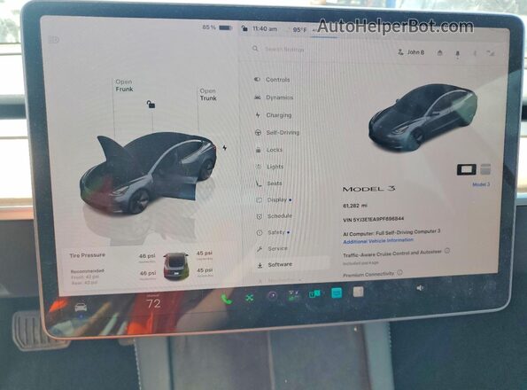 5YJ3E1EA9PF696844 2023 TESLA MODEL Серый Вид щитка приборов
